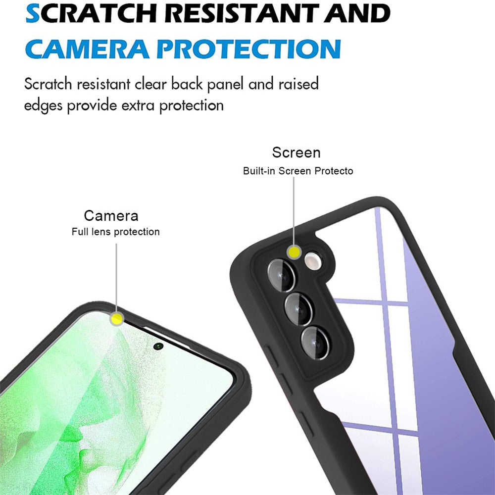 PET Screen Protector + Acrylic + TPU Case Shockproof All-round Protection Phone Cover for Samsung Galaxy S22+ 5G