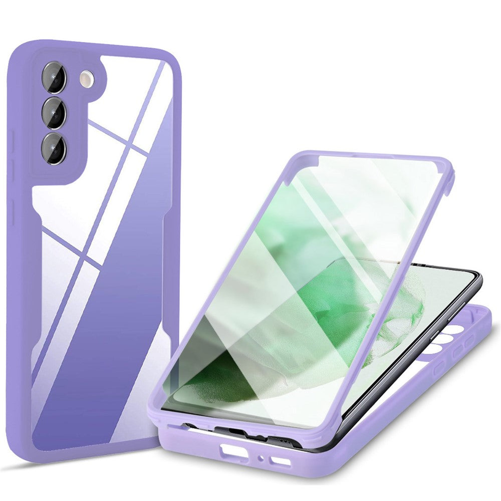 PET Screen Protector + Acrylic + TPU Case Shockproof All-round Protection Phone Cover for Samsung Galaxy S22+ 5G
