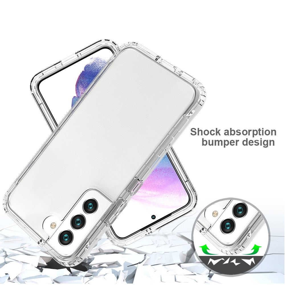 For Samsung Galaxy S22 5G Clear Gradient Color Mobile Phone Case Detachable 2-in-1 Design TPU + PC Phone Shell