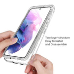 For Samsung Galaxy S22 5G Clear Gradient Color Mobile Phone Case Detachable 2-in-1 Design TPU + PC Phone Shell