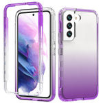 For Samsung Galaxy S22 5G Clear Gradient Color Mobile Phone Case Detachable 2-in-1 Design TPU + PC Phone Shell