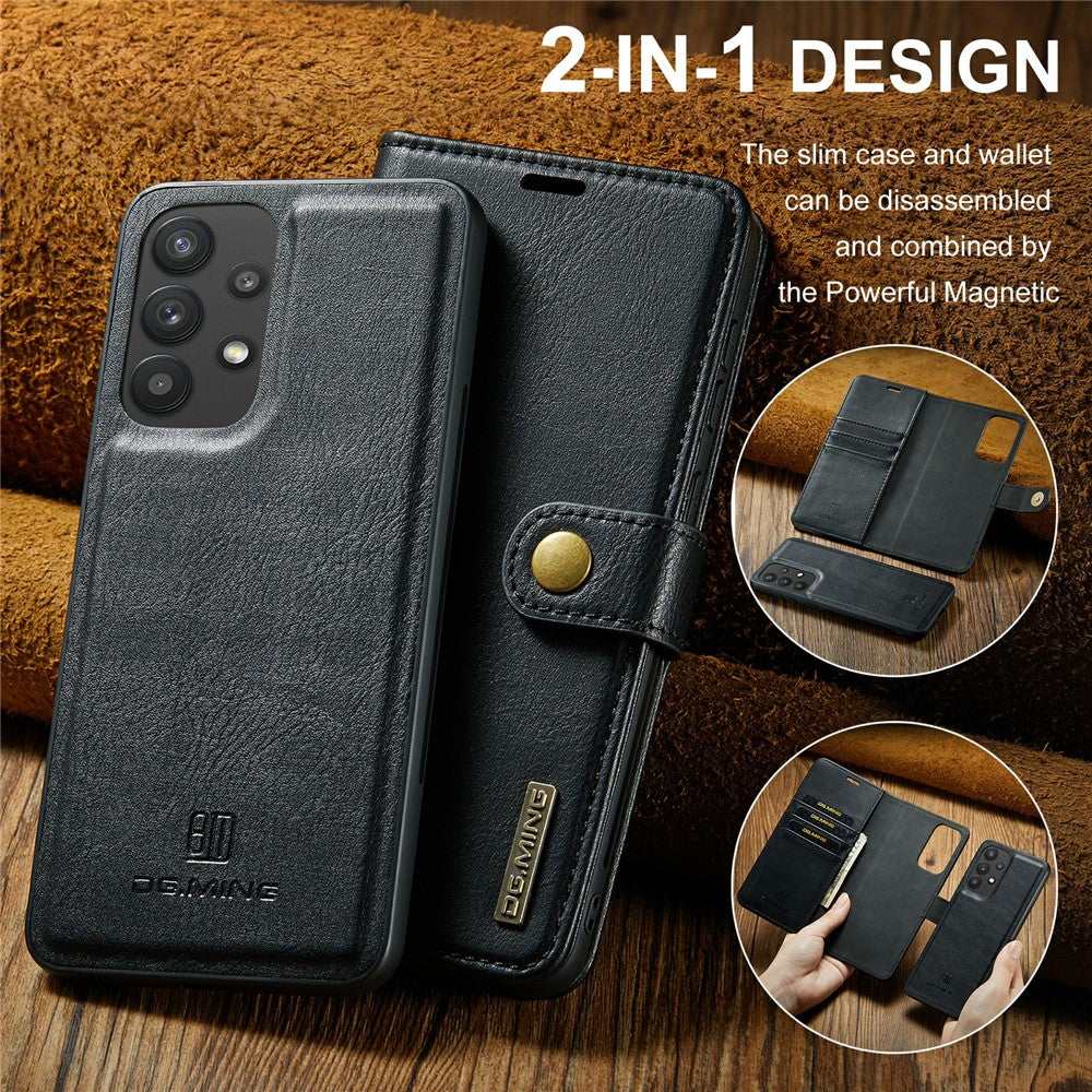 DG.MING Split læderpung-cover med stander og aftagelig magnetisk telefoncover til Samsung Galaxy A33 5G