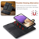 DG.MING Split læderpung-cover med stander og aftagelig magnetisk telefoncover til Samsung Galaxy A33 5G