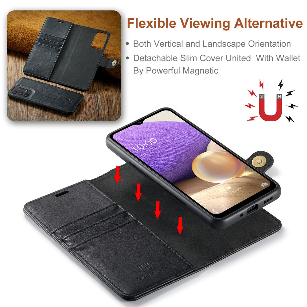 DG.MING Split læderpung-cover med stander og aftagelig magnetisk telefoncover til Samsung Galaxy A33 5G
