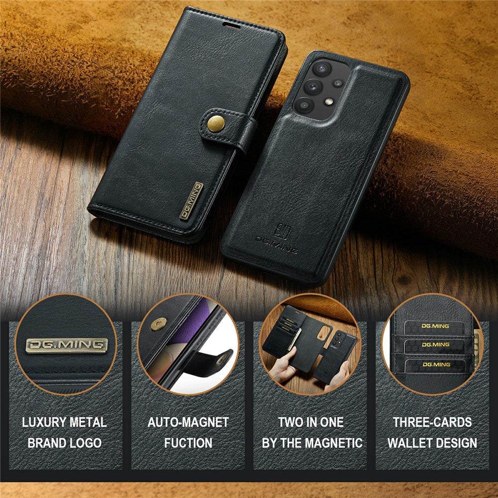 DG.MING Split læderpung-cover med stander og aftagelig magnetisk telefoncover til Samsung Galaxy A33 5G