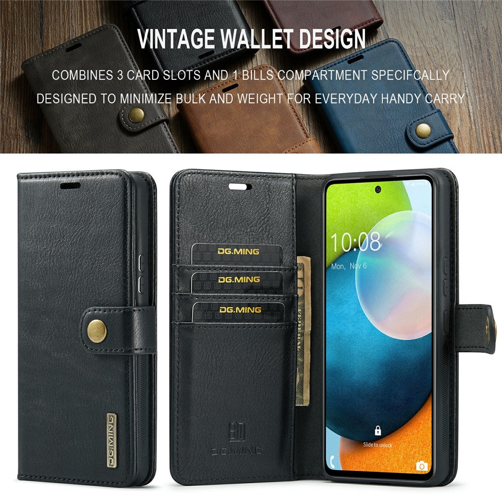 DG.MING for Samsung Galaxy A53 5G Detachable Split Leather Flip Wallet Case Stand Magnetic Full Body Protective Phone Cover