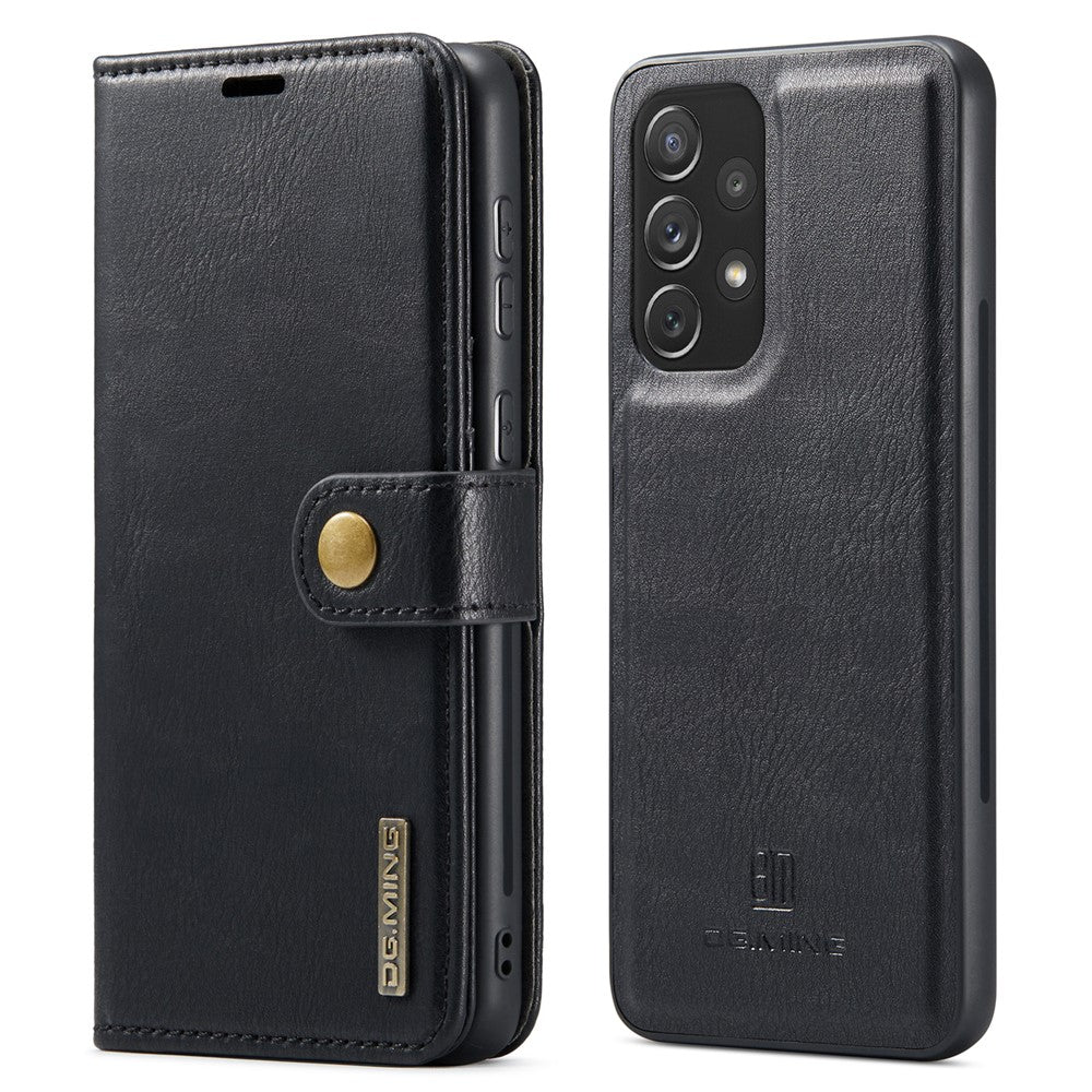 DG.MING Split Leather Wallet Phone Case Folio Flip Magnetic Detachable Stand Cover for Samsung Galaxy A73 5G