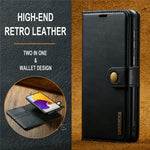 DG.MING Split Leather Wallet Phone Case Folio Flip Magnetic Detachable Stand Cover for Samsung Galaxy A73 5G