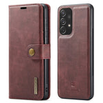 DG.MING Split Leather Wallet Phone Case Folio Flip Magnetic Detachable Stand Cover for Samsung Galaxy A73 5G