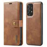 DG.MING Split Leather Wallet Phone Case Folio Flip Magnetic Detachable Stand Cover for Samsung Galaxy A73 5G