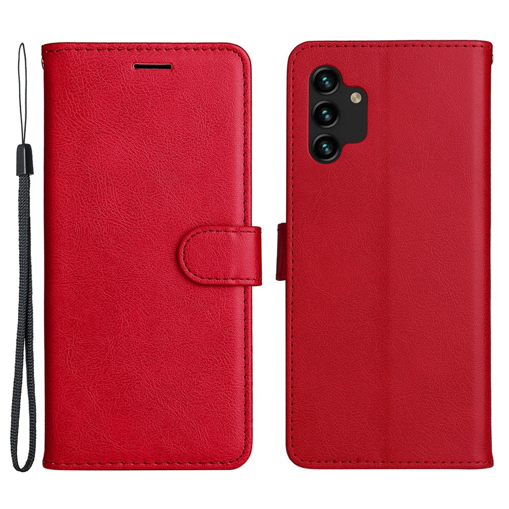Til Samsung Galaxy A13 4G Note 11 Pro+ 5G Cover Ensfarvet Læder Mobilcover Pung Stander med Rem