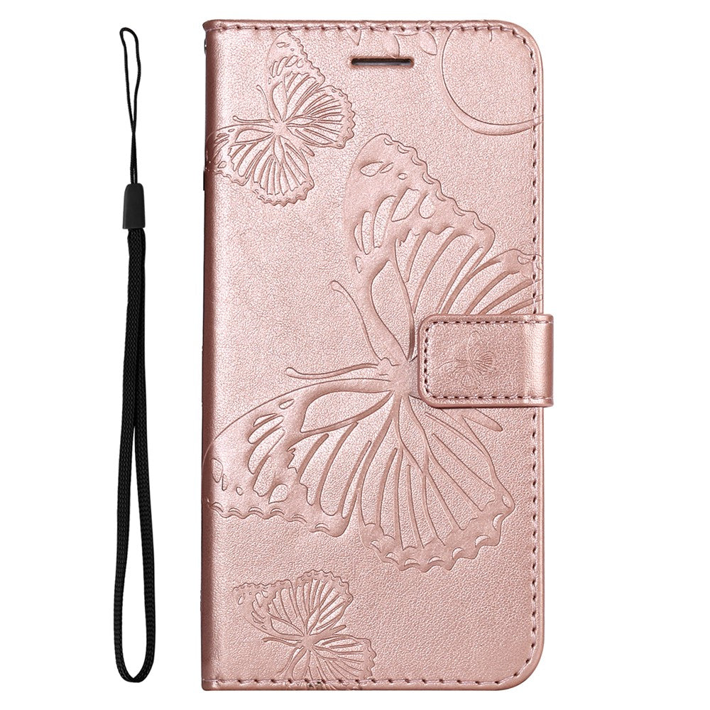 Samsung Galaxy A33 5G Plånboksfodral Läderfodral med Blommigt Fjäriltryck och Stativ