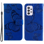 Samsung Galaxy A33 5G Plånboksfodral Läderfodral med Blommigt Fjäriltryck och Stativ