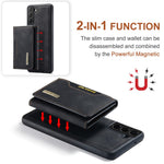 DG.MING M2 Series Wireless Charging Shockproof Phone Protective Cover Detachable 2-in-1 Wallet Phone Case for Samsung Galaxy S22+ 5G