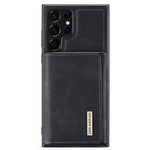 DG.MING M1-seriens mobilcover i PU + TPU + PC med bagside og magnetisk trefoldeligt pungestativ til Samsung Galaxy S22 Ultra 5G