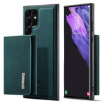 DG.MING M1-seriens mobilcover i PU + TPU + PC med bagside og magnetisk trefoldeligt pungestativ til Samsung Galaxy S22 Ultra 5G