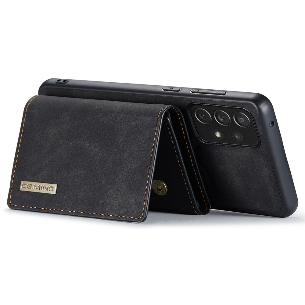 DG.MING M1 Series telefoncover PU + TPU + PC bagcover med magnetisk trefoldig pung og støttefod til Samsung Galaxy A33 5G