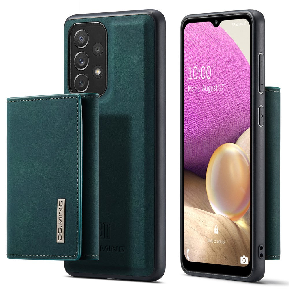 DG.MING M1-seriens mobilskal i PU + TPU + PC med bakstycke och magnetiskt trippelvikbart plånboksställ för Samsung Galaxy A33 5G
