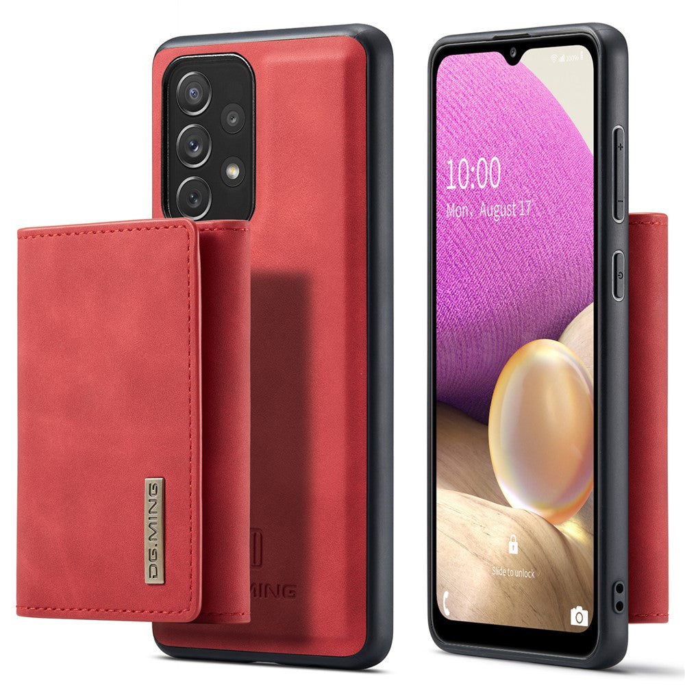 DG.MING M1 Series telefoncover PU + TPU + PC bagcover med magnetisk trefoldig pung og støttefod til Samsung Galaxy A33 5G