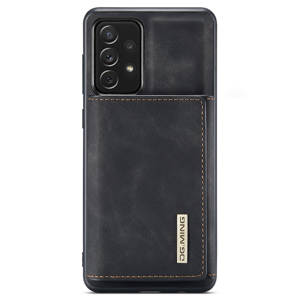 DG.MING M1 Series Phone Case PU + TPU + PC Back Cover with Magnetic Tri-Fold Wallet Kickstand for Samsung Galaxy A73 5G
