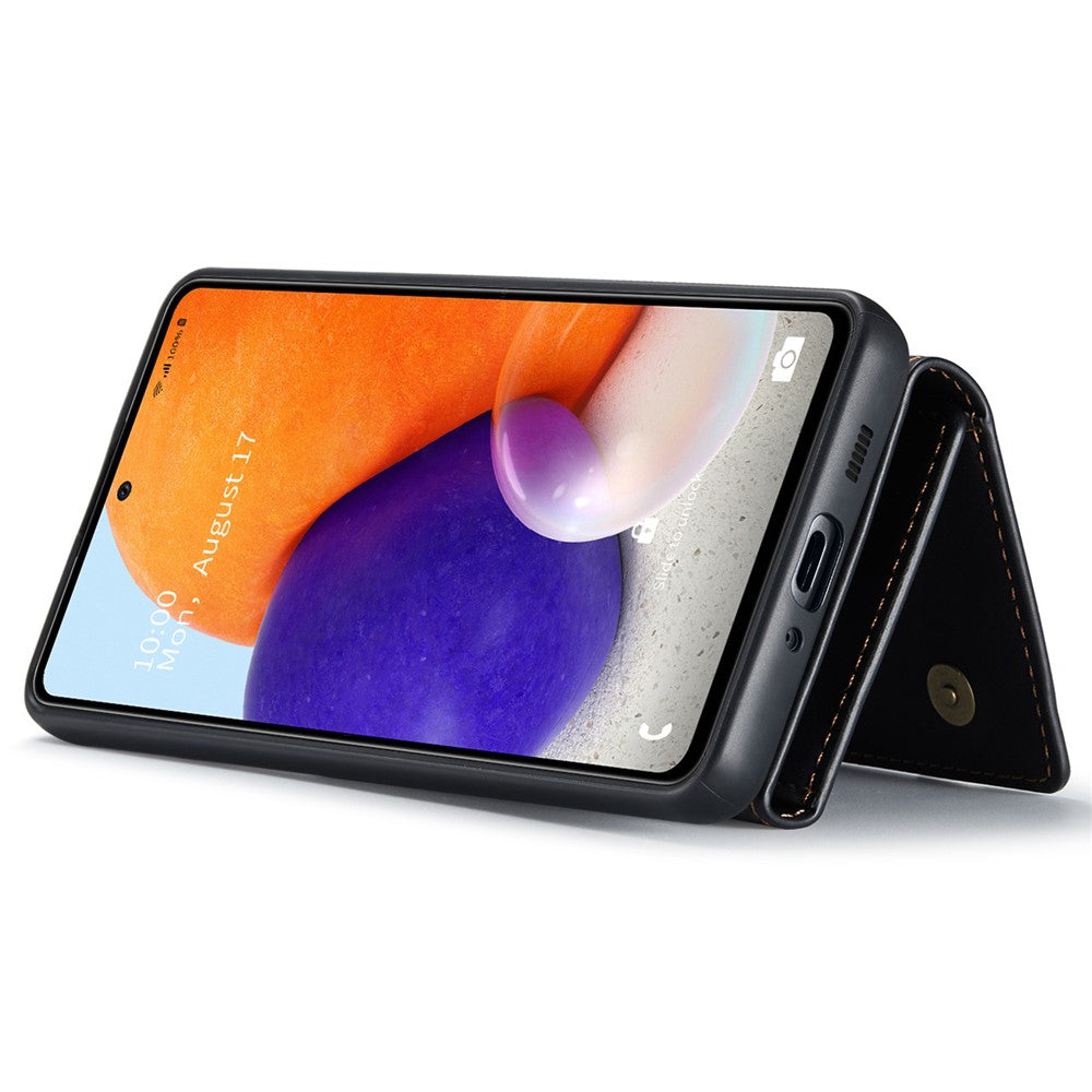 DG.MING M1 Series Phone Case PU + TPU + PC Back Cover with Magnetic Tri-Fold Wallet Kickstand for Samsung Galaxy A73 5G