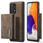 DG.MING M1 Series Phone Case PU + TPU + PC Back Cover with Magnetic Tri-Fold Wallet Kickstand for Samsung Galaxy A73 5G