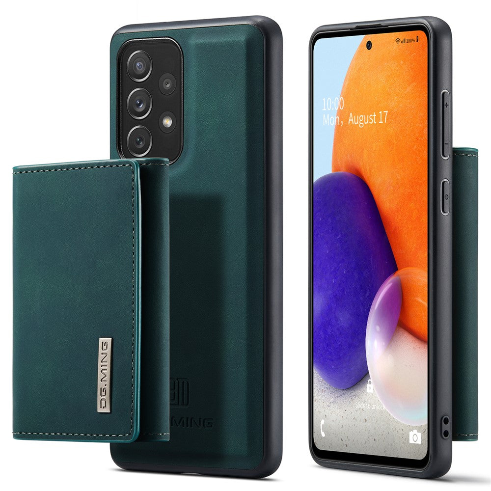 DG.MING M1 Series Phone Case PU + TPU + PC Back Cover with Magnetic Tri-Fold Wallet Kickstand for Samsung Galaxy A73 5G