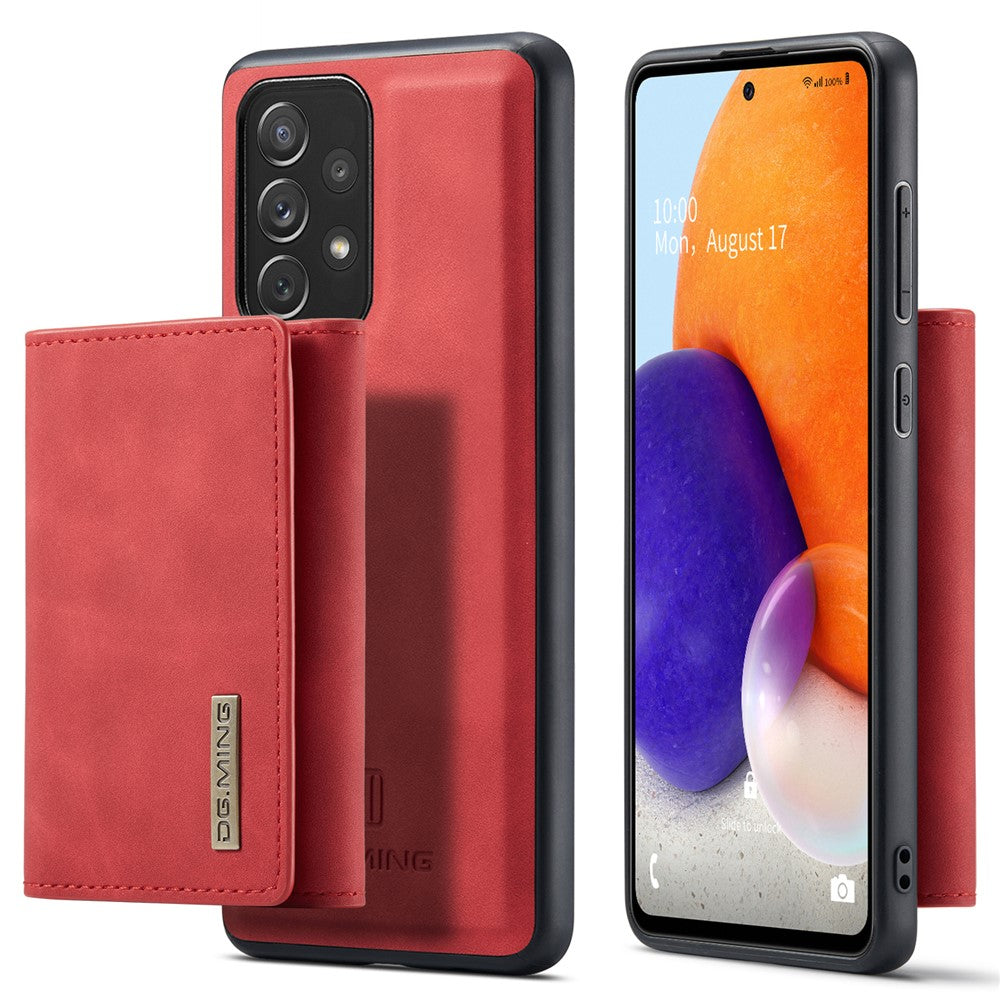 DG.MING M1 Series Phone Case PU + TPU + PC Back Cover with Magnetic Tri-Fold Wallet Kickstand for Samsung Galaxy A73 5G