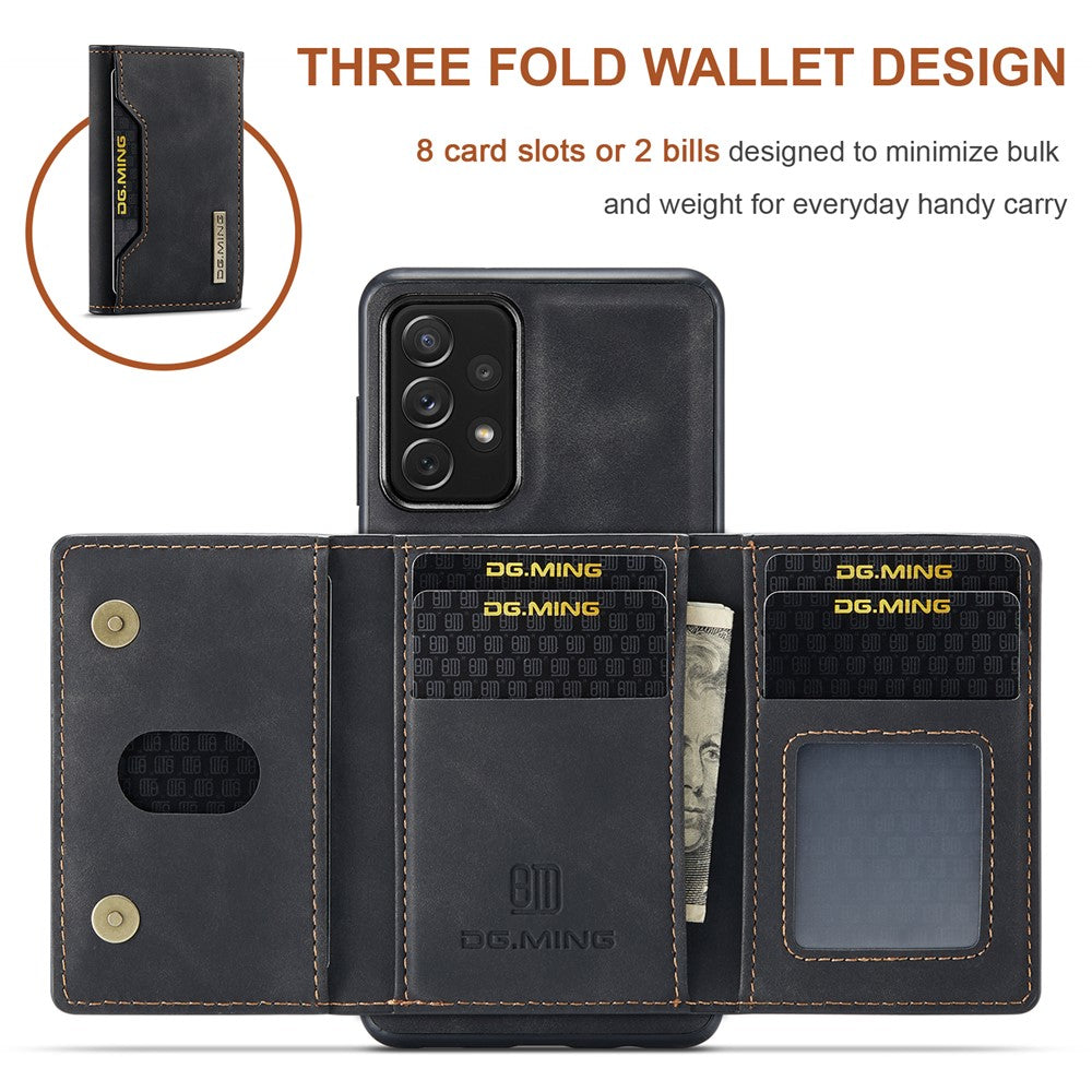 DG.MING M2 Series Detachable Wallet Phone Case 2-in-1 Wireless Charging All-Inclusive Hybrid Phone Protector for Samsung Galaxy A73 5G