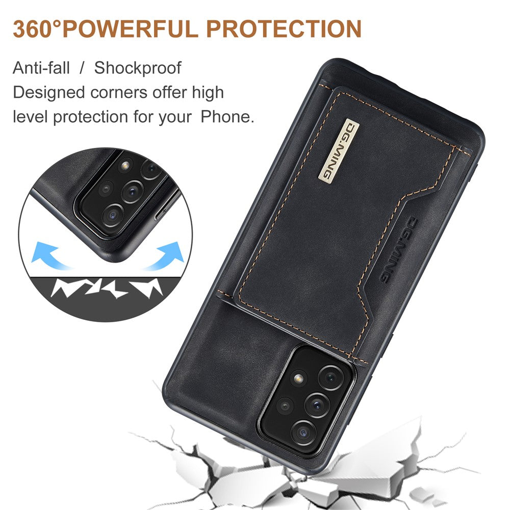 DG.MING M2 Series Detachable Wallet Phone Case 2-in-1 Wireless Charging All-Inclusive Hybrid Phone Protector for Samsung Galaxy A73 5G