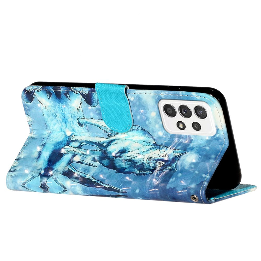 Mønstertryk Fully Wrapped Folio Flip Læderpung Telefoncover med Stand til Samsung Galaxy A53 5G
