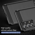Anti-scratch Shockproof 1.8mm TPU Case Brushed Surface Carbon Fiber Texture Phone Cover for Samsung Galaxy A73 5G