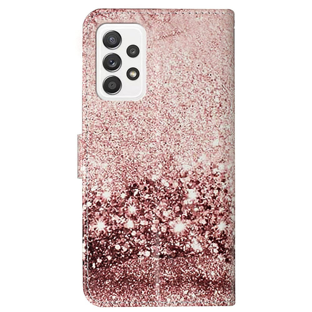 Mønsterprintet pung-stander i PU-læder + TPU, velsikret telefoncover til Samsung Galaxy A53 5G