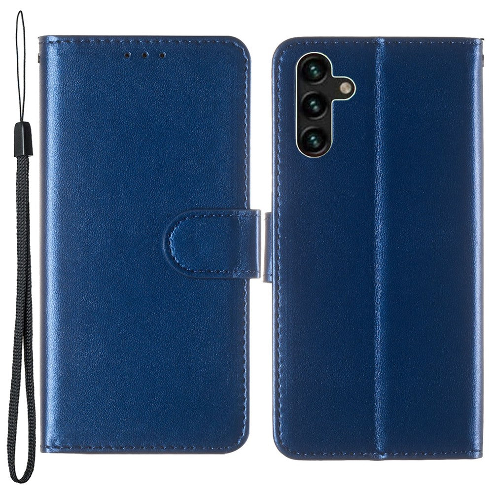 Solid Color Magnetic Closure Flip Leather Protective Wallet Shell Case with Foldable Stand for Samsung Galaxy S22 5G