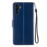 Solid Color Magnetic Closure Flip Leather Protective Wallet Shell Case with Foldable Stand for Samsung Galaxy S22 5G