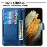 Solid Color Magnetic Closure Flip Leather Protective Wallet Shell Case with Foldable Stand for Samsung Galaxy S22 5G