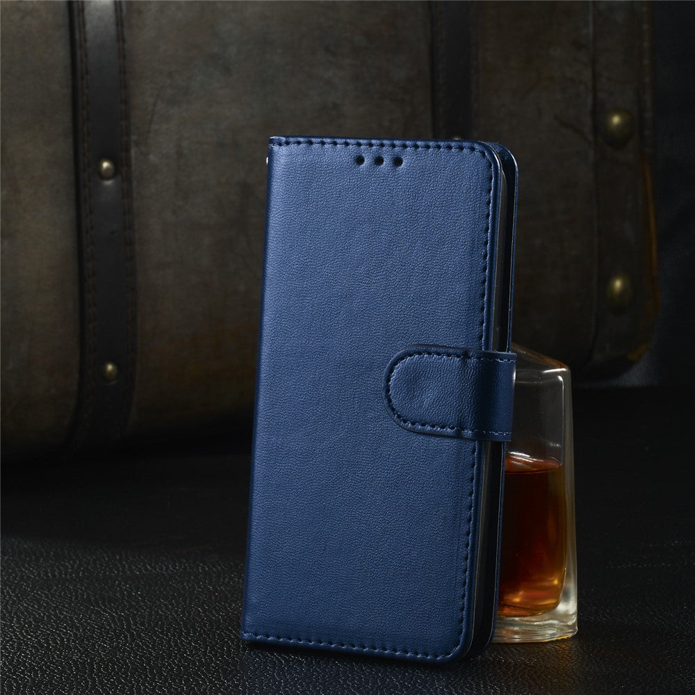 Solid Color Magnetic Closure Flip Leather Protective Wallet Shell Case with Foldable Stand for Samsung Galaxy S22 5G