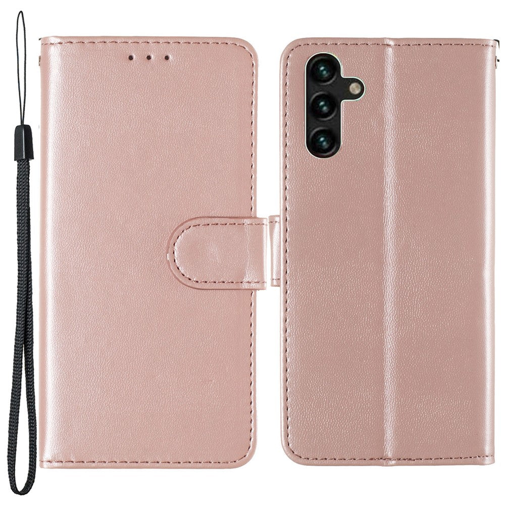 Solid Color Magnetic Closure Flip Leather Protective Wallet Shell Case with Foldable Stand for Samsung Galaxy S22 5G