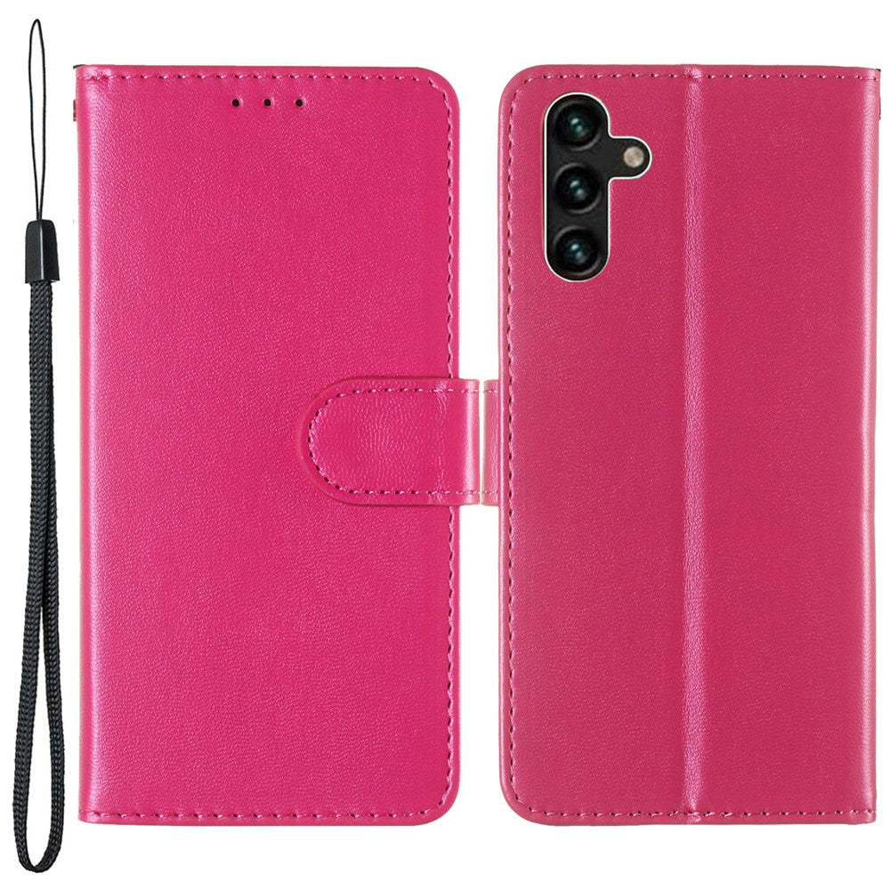 Solid Color Magnetic Closure Flip Leather Protective Wallet Shell Case with Foldable Stand for Samsung Galaxy S22 5G
