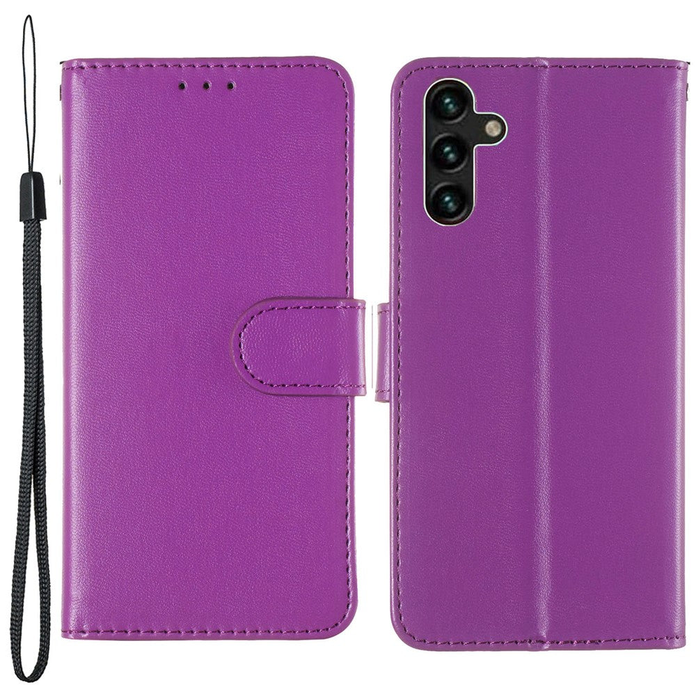 Solid Color Magnetic Closure Flip Leather Protective Wallet Shell Case with Foldable Stand for Samsung Galaxy S22 5G