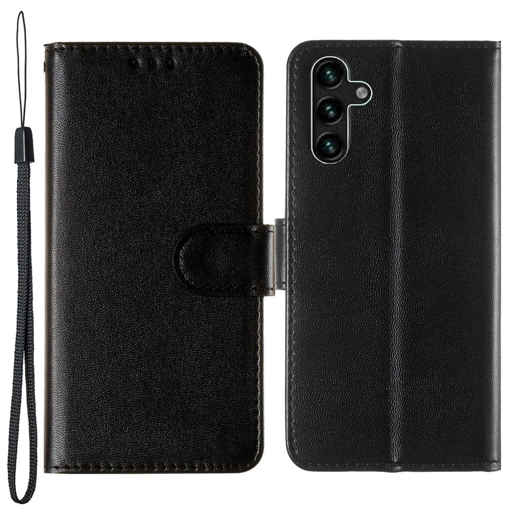 Solid Color Magnetic Closure Flip Leather Protective Wallet Shell Case with Foldable Stand for Samsung Galaxy S22 5G