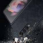 SULADA Crazy Horse-struktur, allround-beskyttende PU-læderbelægning, PC-mobilcover til Samsung W22 5G/Galaxy Z Fold3 5G