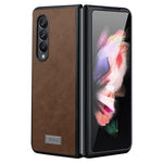 SULADA Crazy Horse-struktur, allround-beskyttende PU-læderbelægning, PC-mobilcover til Samsung W22 5G/Galaxy Z Fold3 5G