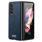 SULADA Crazy Horse-struktur, allround-beskyttende PU-læderbelægning, PC-mobilcover til Samsung W22 5G/Galaxy Z Fold3 5G