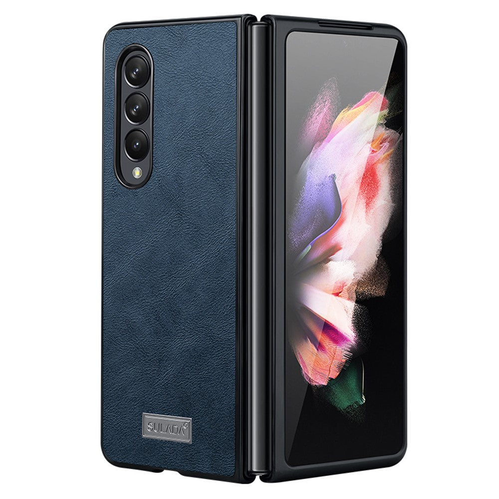 SULADA Crazy Horse-struktur, allround-beskyttende PU-læderbelægning, PC-mobilcover til Samsung W22 5G/Galaxy Z Fold3 5G