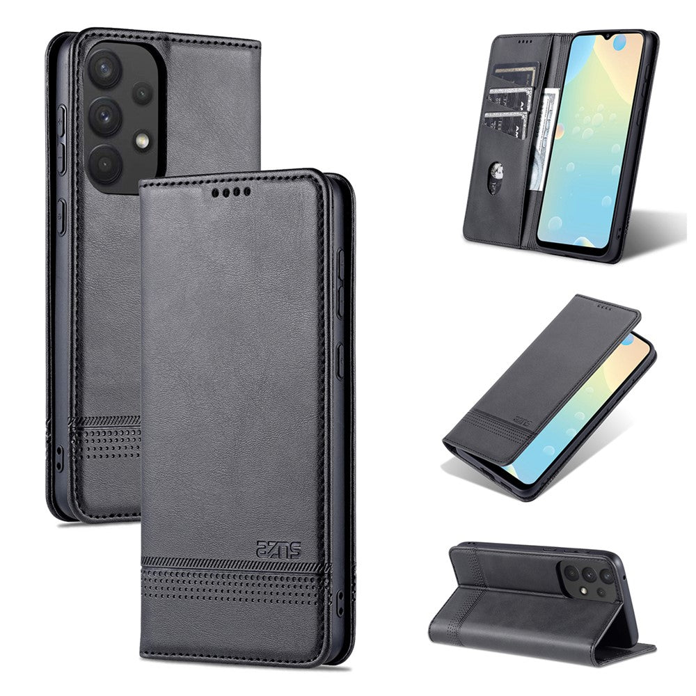 AZNS PU Leather Wallet Flip Case Magnetic Absorption Folding Stand Protective Cover for Samsung Galaxy A53 5G