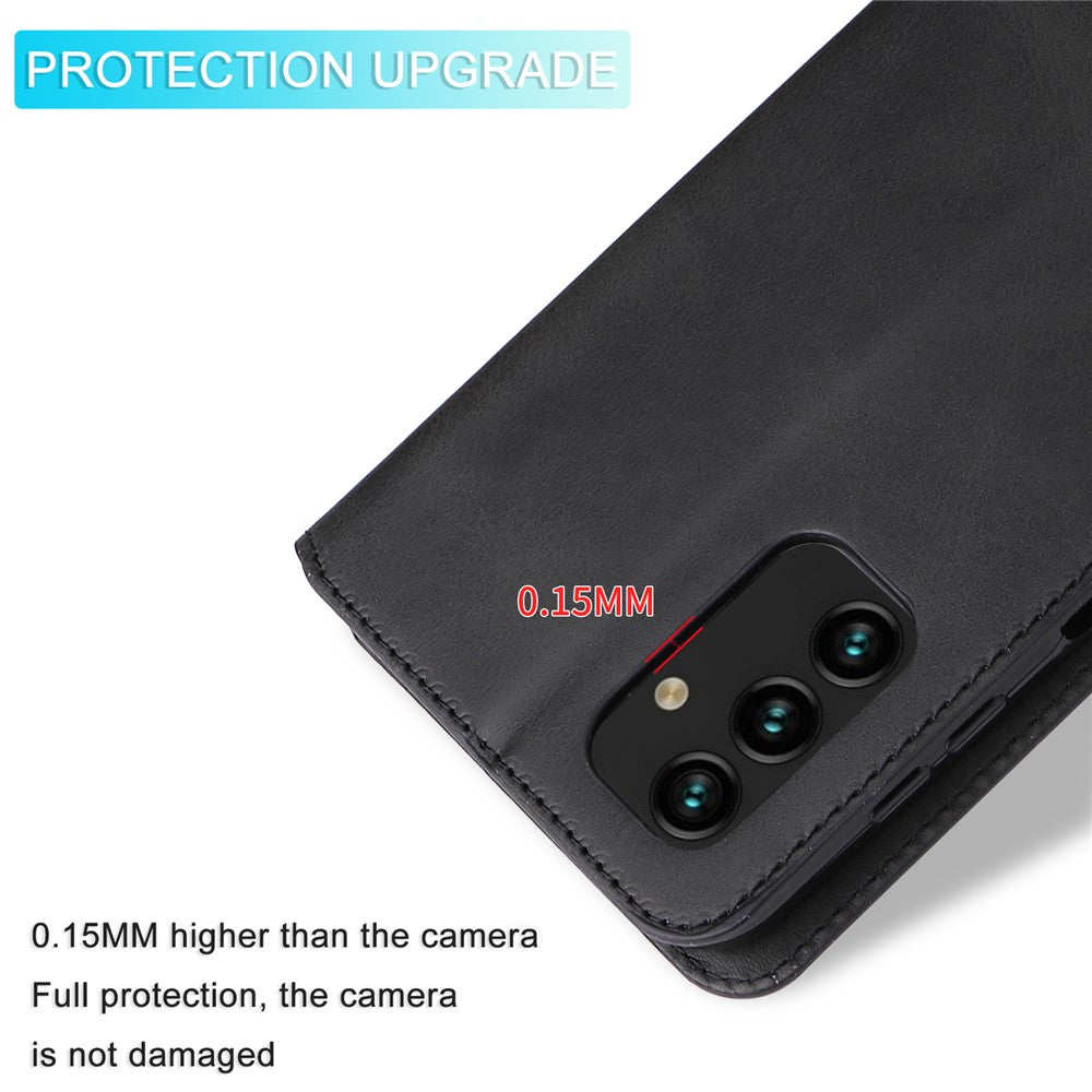 Velbeskyttet pungstander i PU-læder + TPU magnetisk lukkende telefoncover til Samsung Galaxy A13 4G