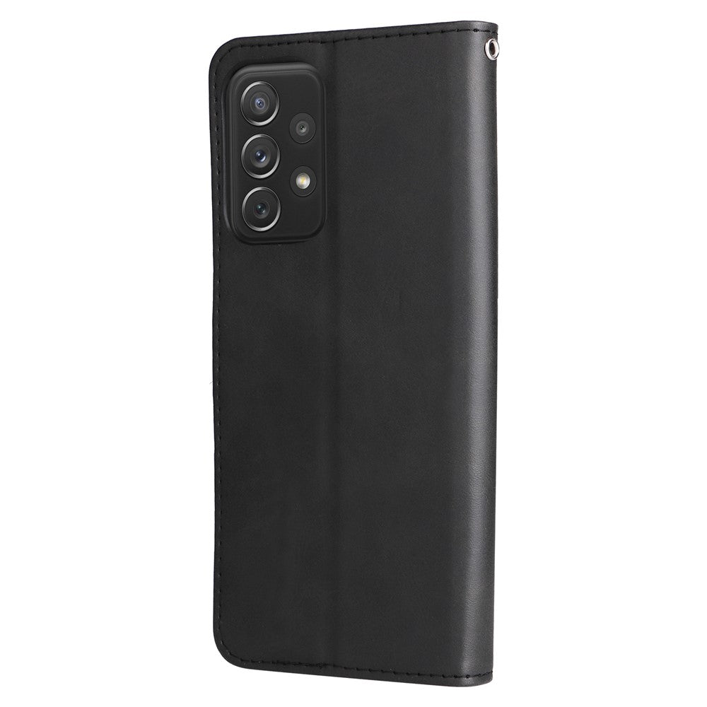 Pung-etui med lynlåslomme og stativ i PU-læder til Samsung Galaxy A73 5G