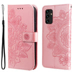 Pungstander Telefoncover Mandala Blomster præget Folio Flip Beskyttende Læderetui til Samsung Galaxy A13 4G
