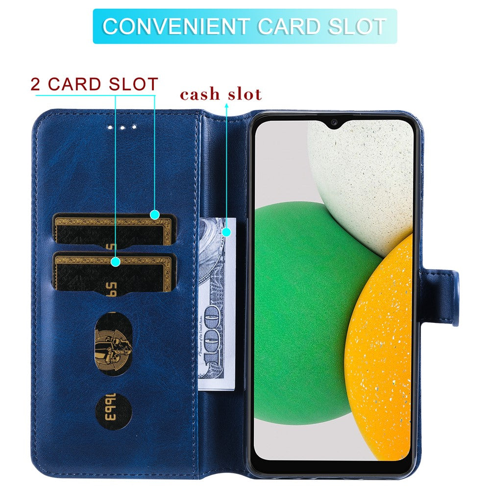 Shockproof Wallet Stand PU Leather Shell Magnetic Clasp Phone Case for Samsung Galaxy A03 Core